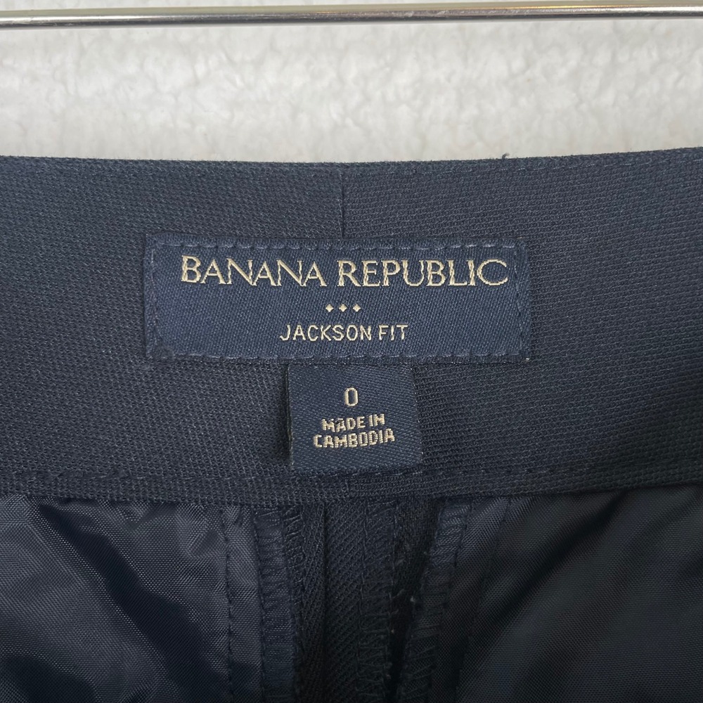 Banana Republic Jackson Fit Navy Blue Dress Pants Womens 0 Bootcut Mid Rise Work - Picture 12 of 13